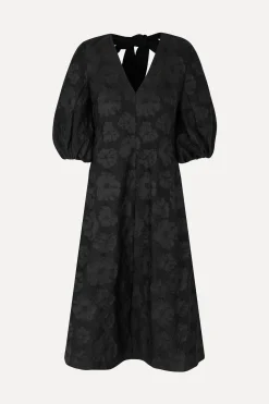STINE GOYA 3/4 Volume Sleeves Midi Dress - Anemone Jacquard AnemoneJacquard New