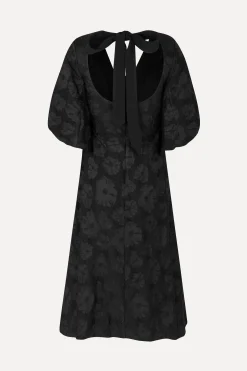 STINE GOYA 3/4 Volume Sleeves Midi Dress - Anemone Jacquard AnemoneJacquard New