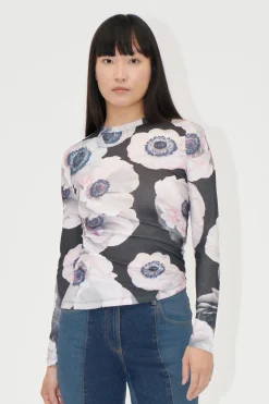 STINE GOYA Asymmetric Long Sleeve Top - Nostalgic Anemone NostalgicAnemone Clearance