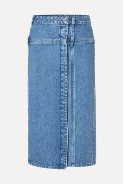 STINE GOYA Button Slit Detail Midi Skirt - Denim Blue DenimBlue Best