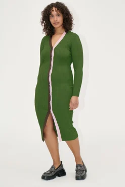 STINE GOYA Cardigan Dress - Sage Green Multi SageGreenMulti Discount