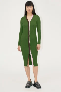 STINE GOYA Cardigan Dress - Sage Green Multi SageGreenMulti Discount