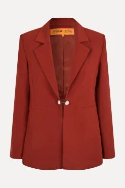 STINE GOYA Classic Fit Blazer - Bordeaux Fashion