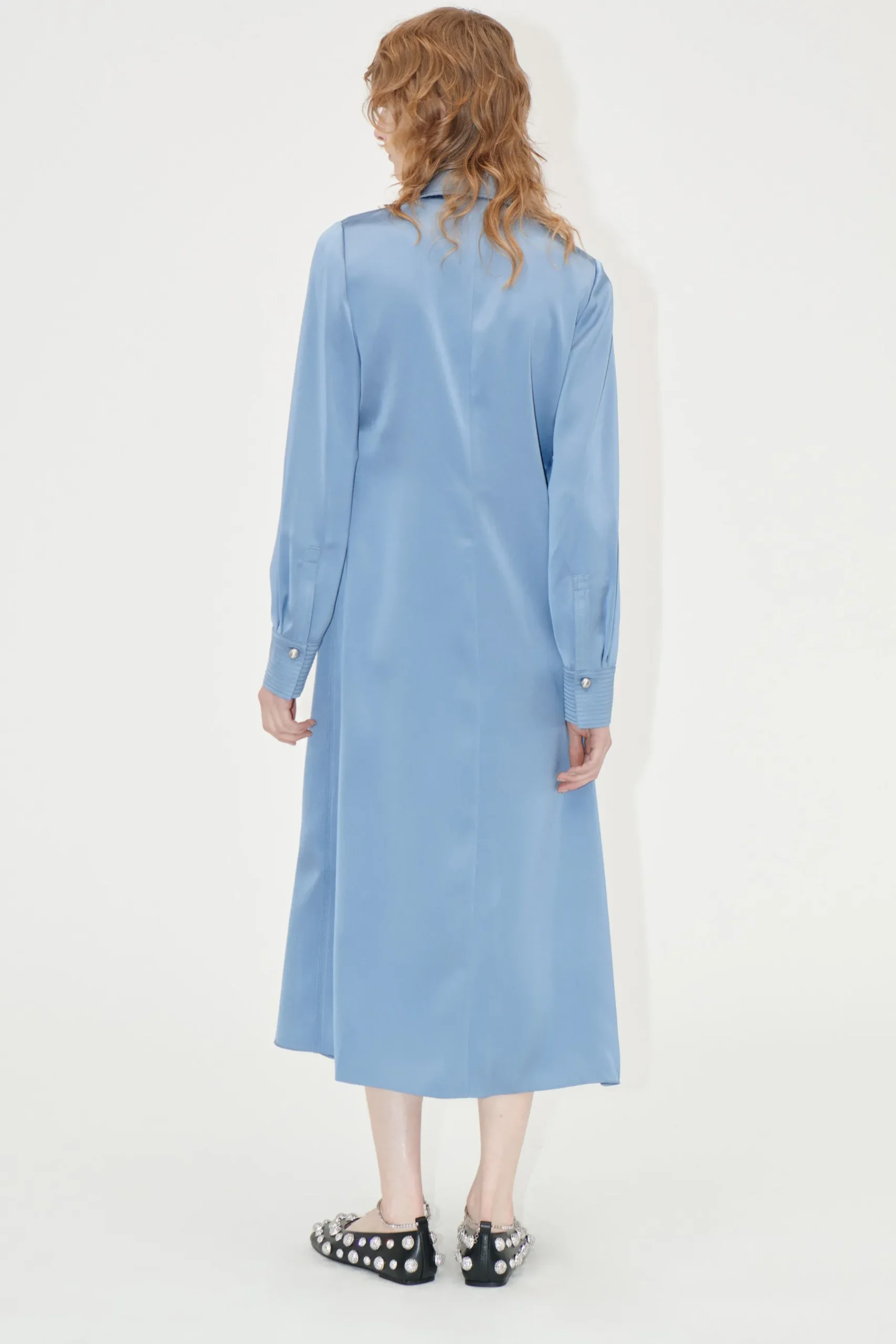 STINE GOYA Collared Midi Dress - Infinity Blue InfinityBlue Flash Sale