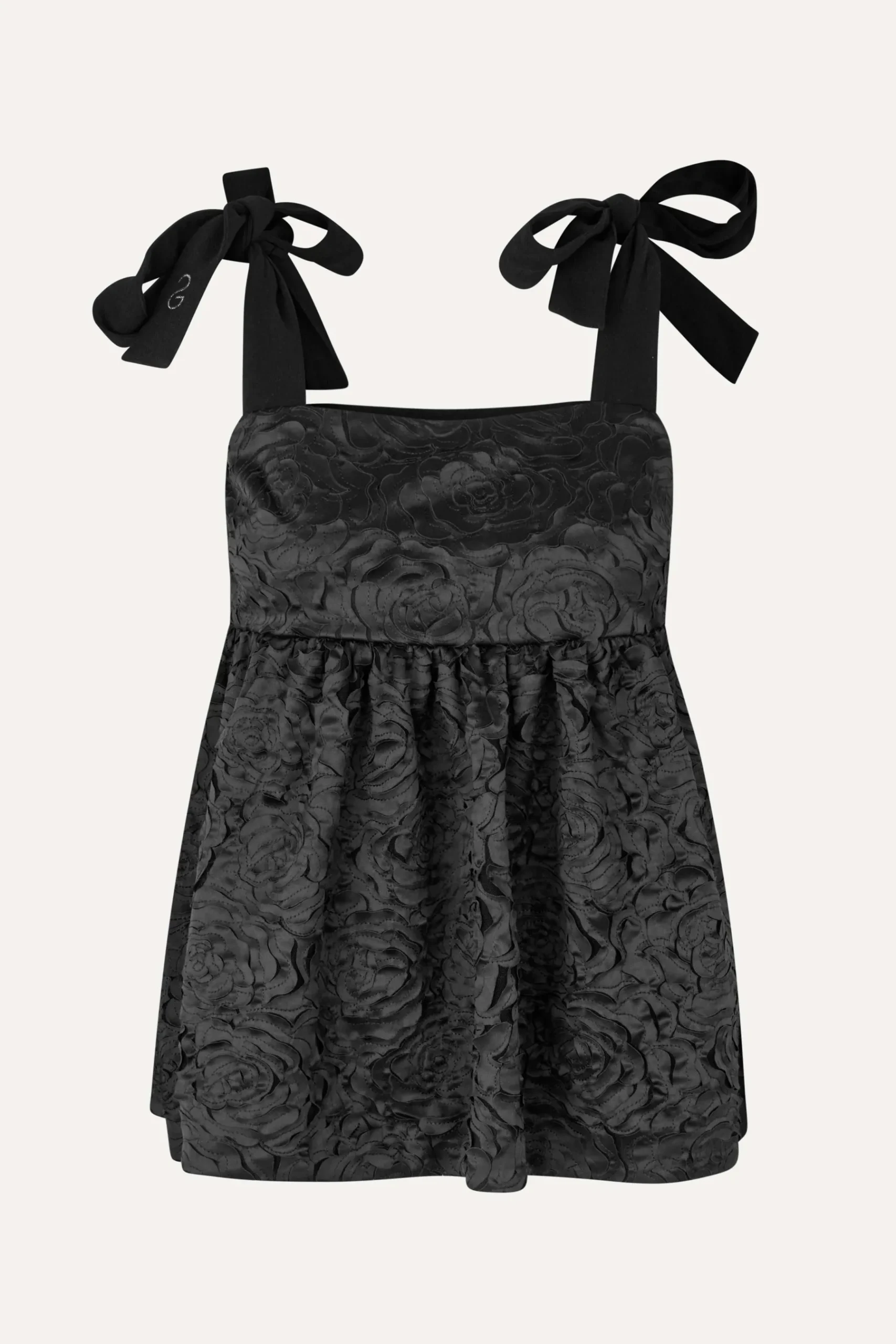 STINE GOYA Contrasted Tie Top - Jet Black JetBlack New