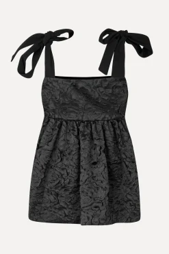 STINE GOYA Contrasted Tie Top - Jet Black JetBlack New