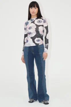 STINE GOYA Denim Flared Pants - Two Tone Denim TwoToneDenim Shop