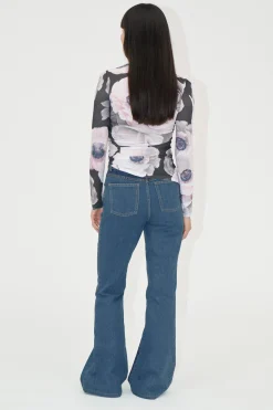 STINE GOYA Denim Flared Pants - Two Tone Denim TwoToneDenim Shop