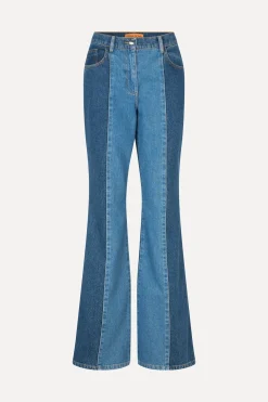 STINE GOYA Denim Flared Pants - Two Tone Denim TwoToneDenim Shop