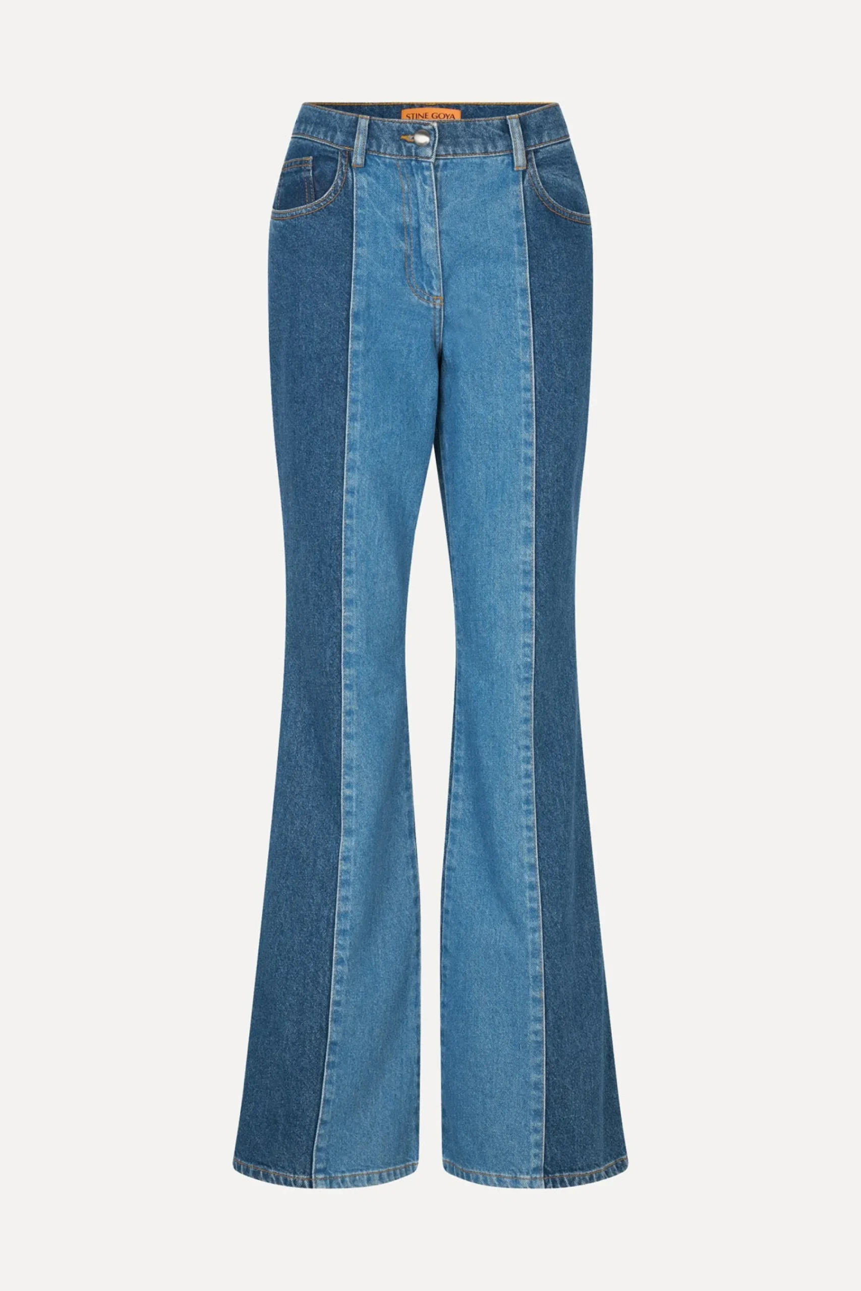 STINE GOYA Denim Flared Pants - Two Tone Denim TwoToneDenim Shop