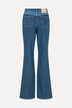 STINE GOYA Denim Flared Pants - Two Tone Denim TwoToneDenim Shop