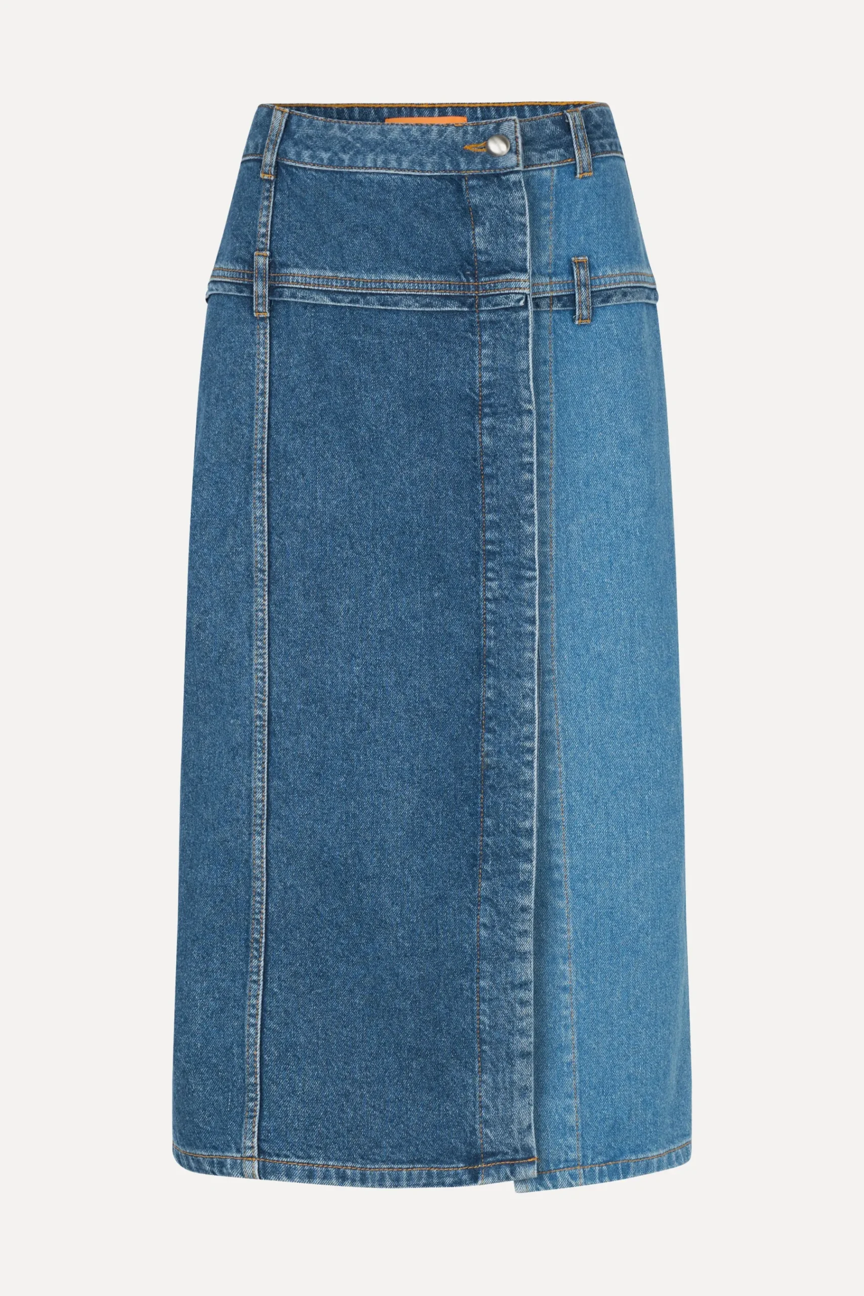 STINE GOYA Denim Midi Skirt - Two Tone Denim TwoToneDenim Clearance