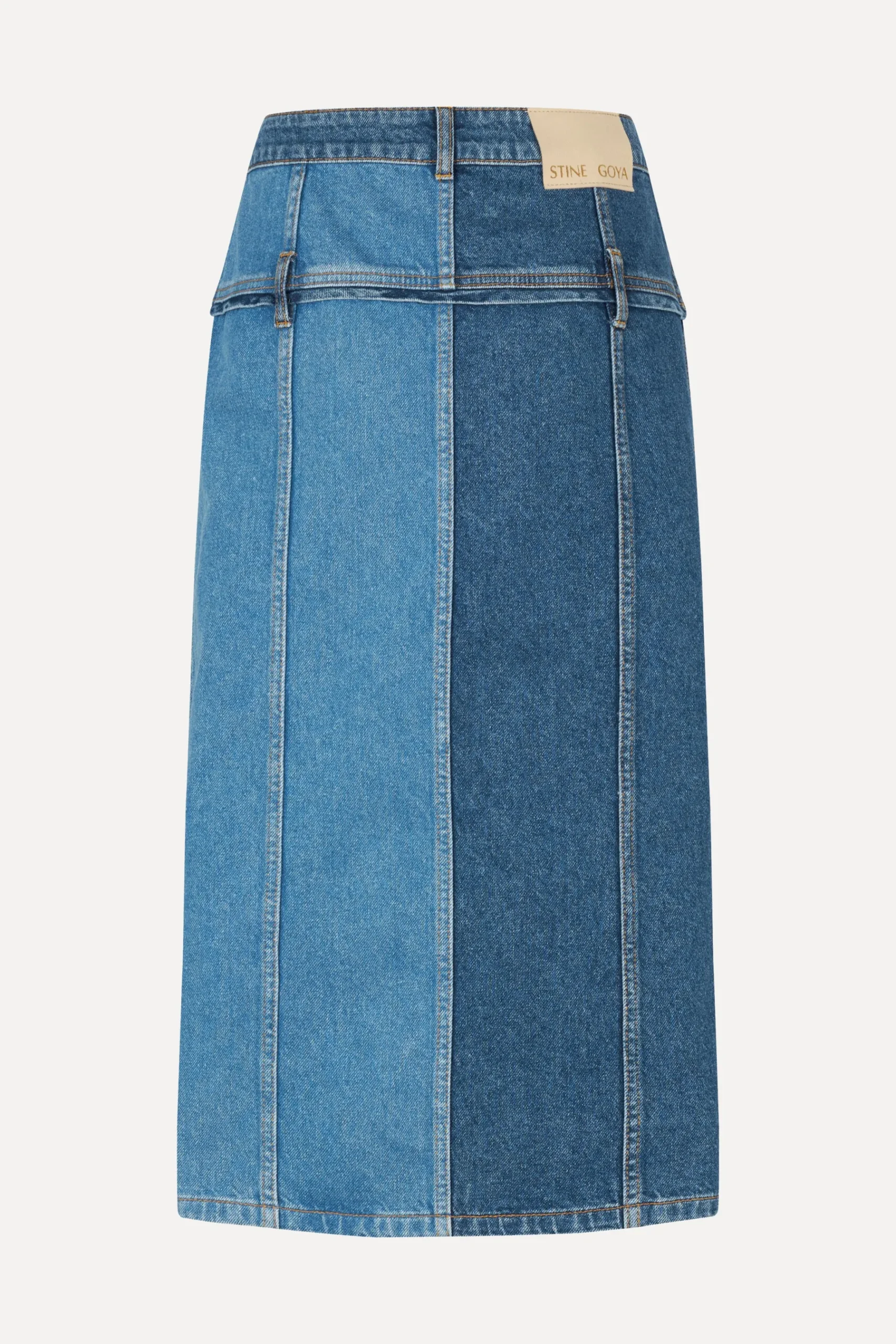 STINE GOYA Denim Midi Skirt - Two Tone Denim TwoToneDenim Clearance