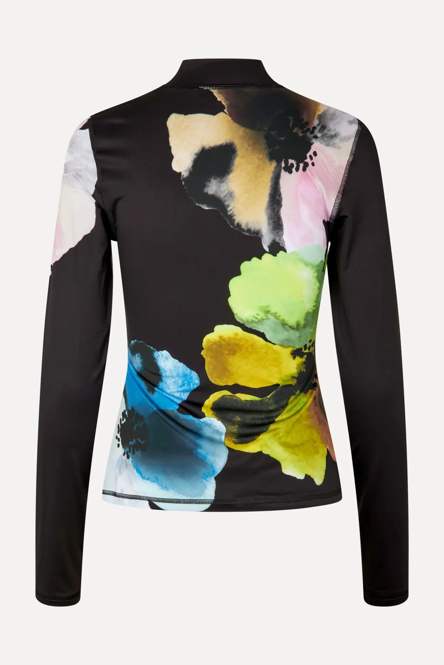 STINE GOYA Elastic High Neck Collared Top - Watercolor Bloom Maxi WatercolorBloomMaxi New