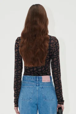 STINE GOYA Elastic Long Sleeve Top - SG Logo SGLogo Fashion