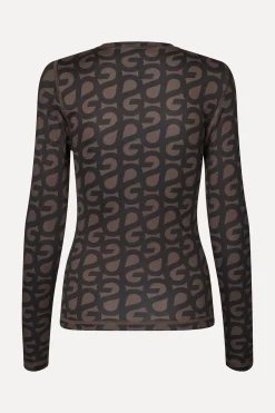 STINE GOYA Elastic Long Sleeve Top - SG Logo SGLogo Fashion