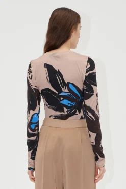 STINE GOYA Elastic Long Sleeve Top - Eccentric Floral EccentricFloral Best