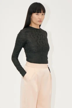 STINE GOYA Elastic Long Sleeve Top - Liquified Logo LiquifiedLogo New