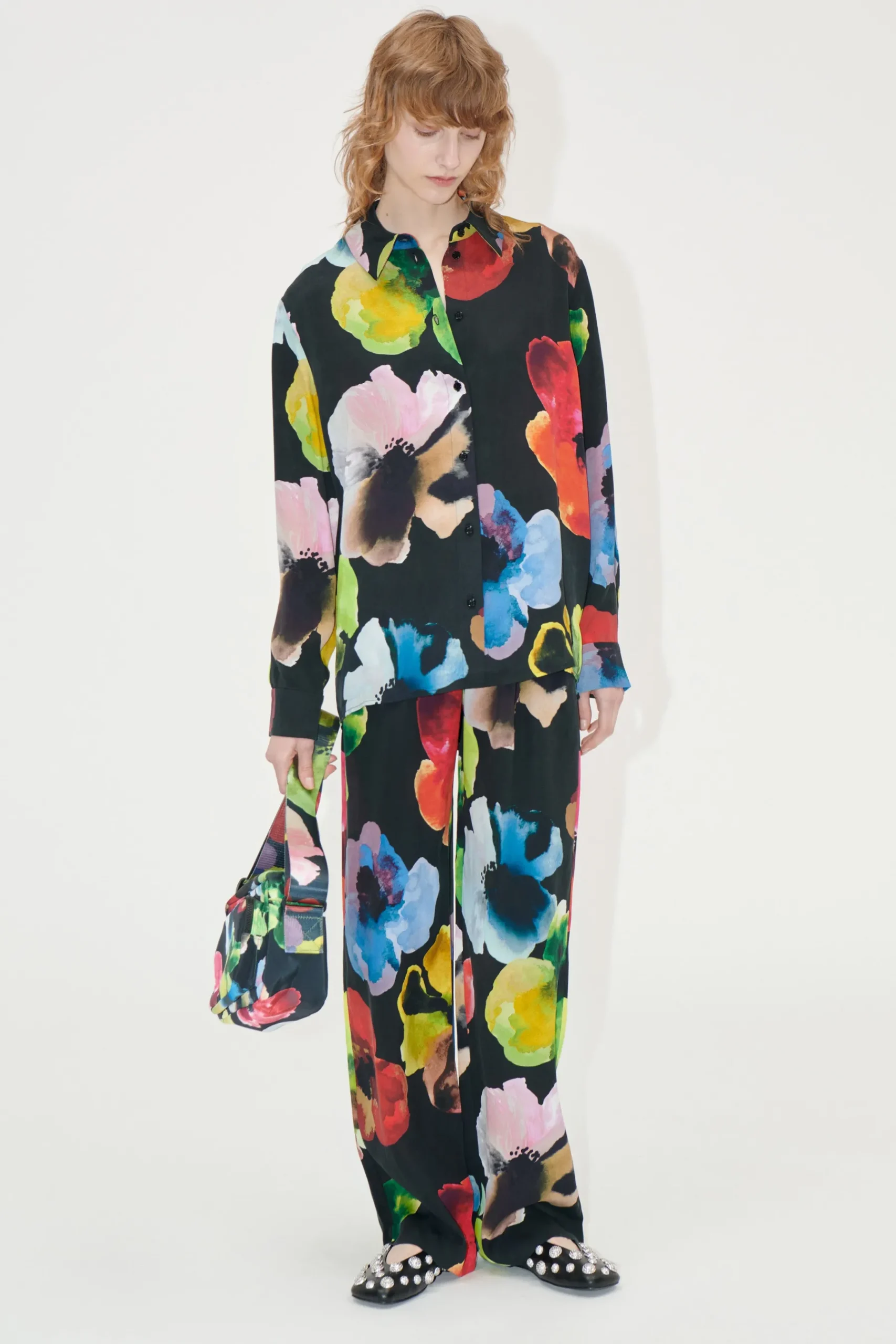 STINE GOYA Elasticated Long Pants - Watercolor Bloom WatercolorBloom Hot