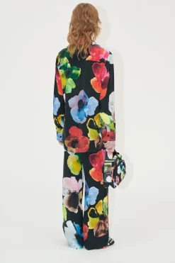 STINE GOYA Elasticated Long Pants - Watercolor Bloom WatercolorBloom Hot