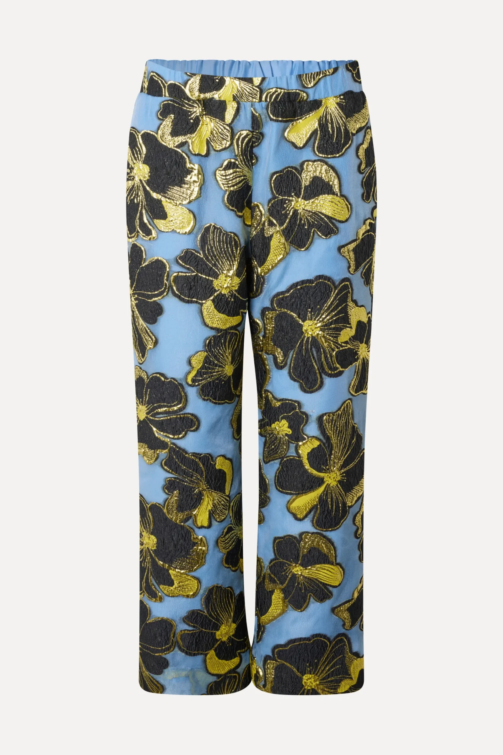 STINE GOYA Elasticated Waistband Pants - Blue Anemone Jacquard BlueAnemoneJacquard Outlet