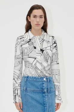 STINE GOYA Fitted Long Sleeve Shirt - Fineline Staircase FinelineStaircase Fashion