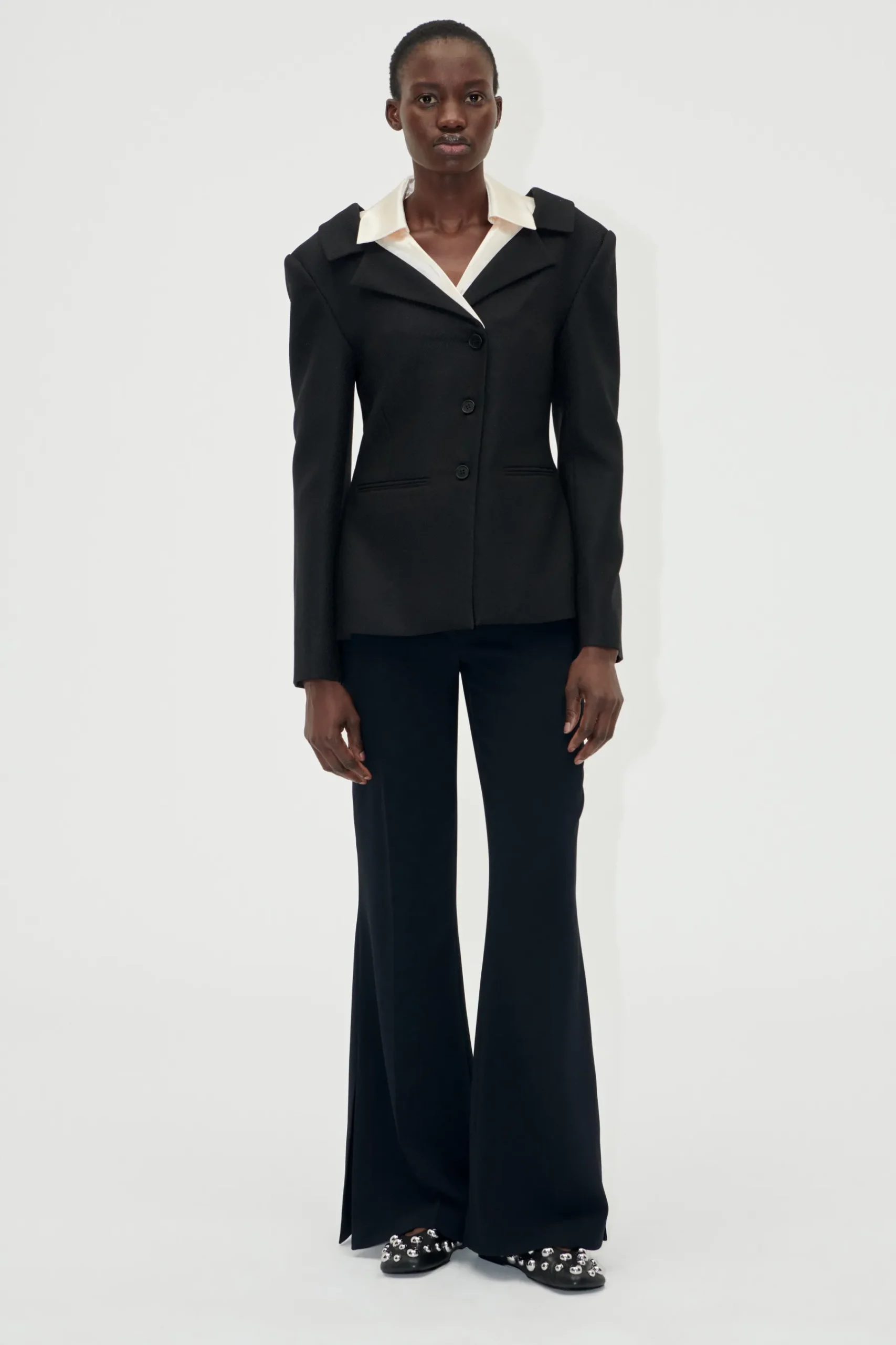 STINE GOYA Flared Long Pants - Black Flash Sale