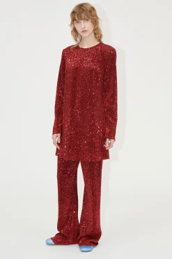 STINE GOYA Fluid Short Dress - Bordeaux Cheap