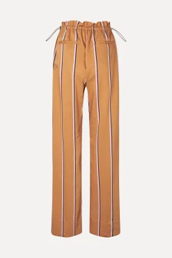 STINE GOYA Gathered Long Pants - Cocoa Stripes CocoaStripes Sale