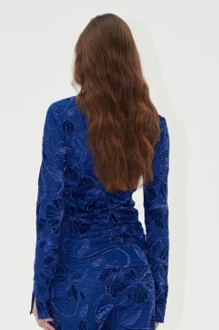 STINE GOYA Gathered Long Sleeve High Neck Collar Top - Fine Line Poppies FineLinePoppies Cheap