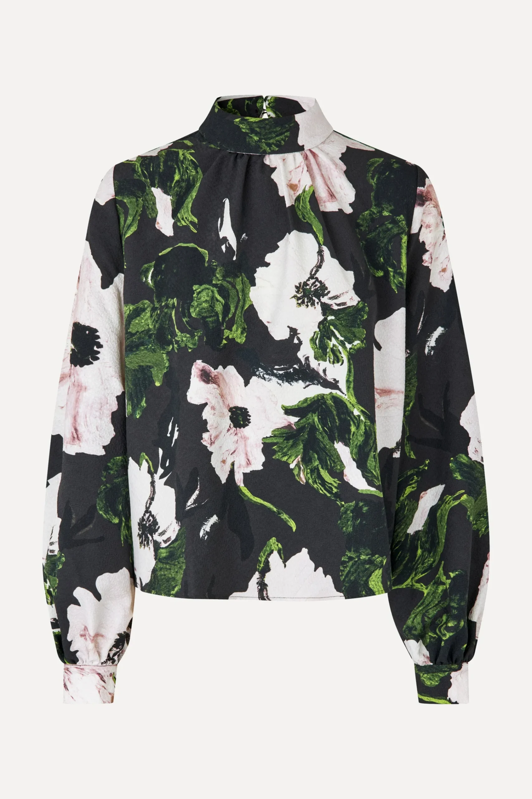 STINE GOYA Gathered Long Sleeve Top - Umber Windflower UmberWindflower Cheap