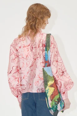 STINE GOYA Gathered Long Sleeve Top - Foil Foliage FoilFoliage Cheap