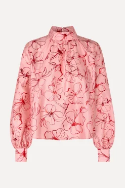 STINE GOYA Gathered Long Sleeve Top - Foil Foliage FoilFoliage Cheap