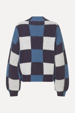 STINE GOYA Gingham Check Sweater - Blue Gingham Check BlueGinghamCheck Fashion