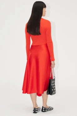 STINE GOYA Long Sleeve Asymmetric Dress - Berry Best