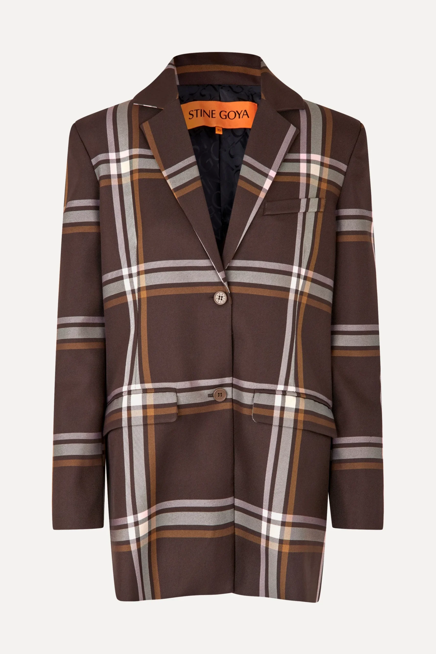 STINE GOYA Long Sleeve Boxy Blazer - Weaved Checks WeavedChecks Best