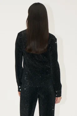 STINE GOYA Long Sleeve Buttondown - Black Clearance