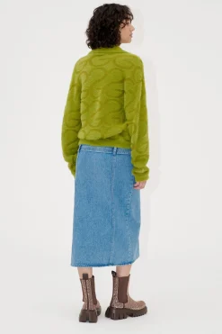 STINE GOYA Long Sleeve Cropped Cardigan - SG Monogram Green SGMonogramGreen Best Sale