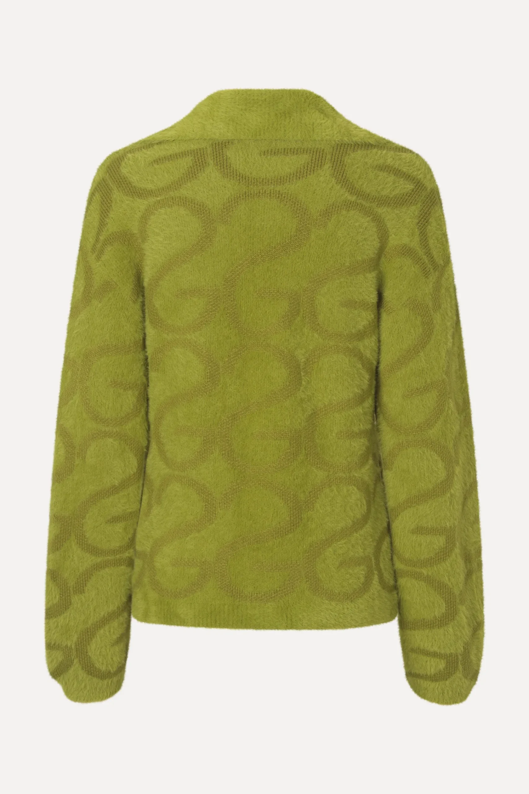 STINE GOYA Long Sleeve Cropped Cardigan - SG Monogram Green SGMonogramGreen Best Sale