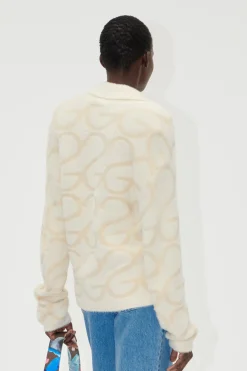 STINE GOYA Long Sleeve Cropped Cardigan - SG Monogram SGMonogram Cheap