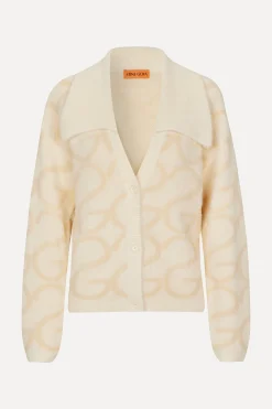 STINE GOYA Long Sleeve Cropped Cardigan - SG Monogram SGMonogram Cheap