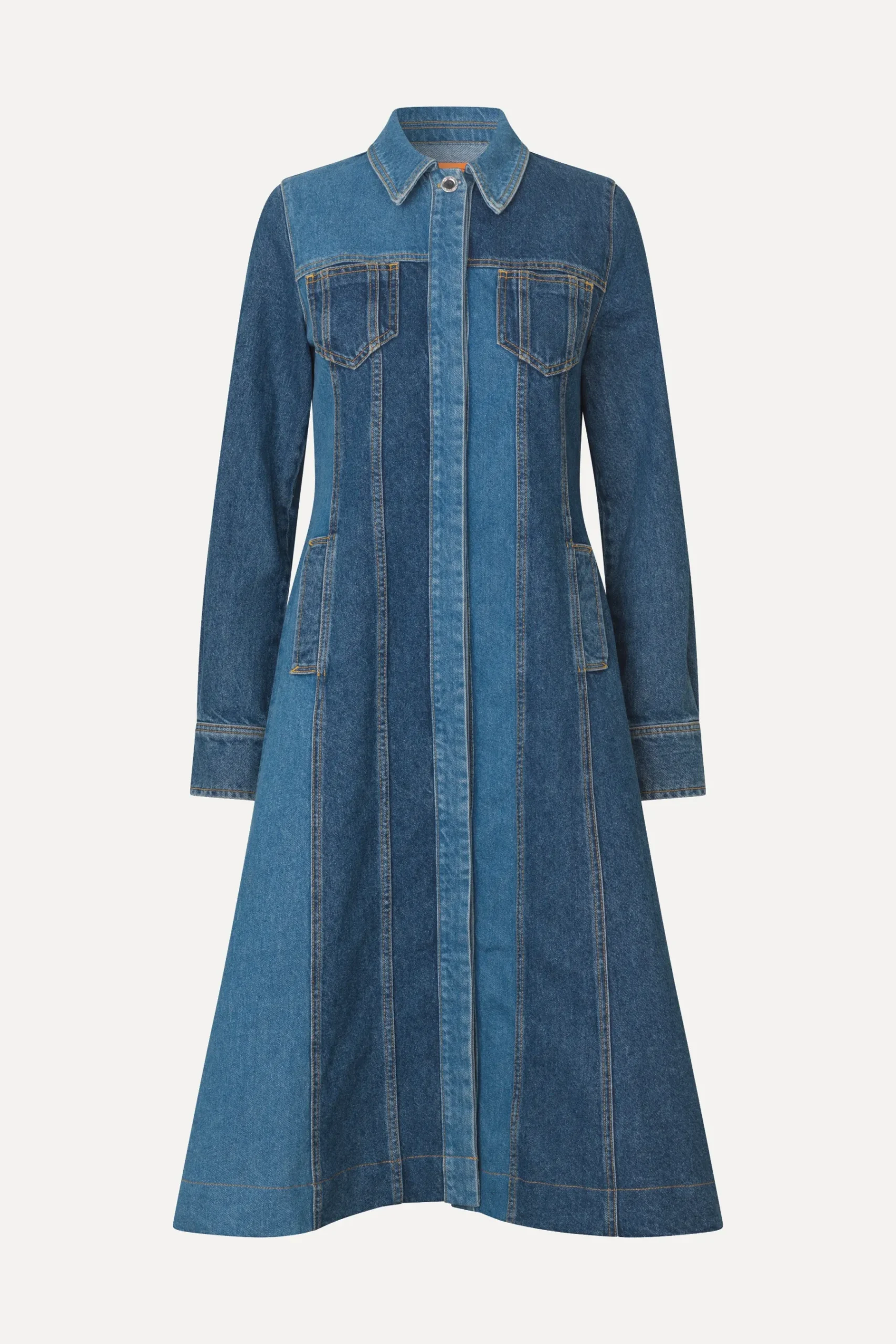 STINE GOYA Long Sleeve Denim Dress - Two Tone Denim TwoToneDenim Best
