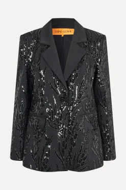 STINE GOYA Long Sleeve Fitted Blazer - Abstract Embellishment AbstractEmbellishment Store