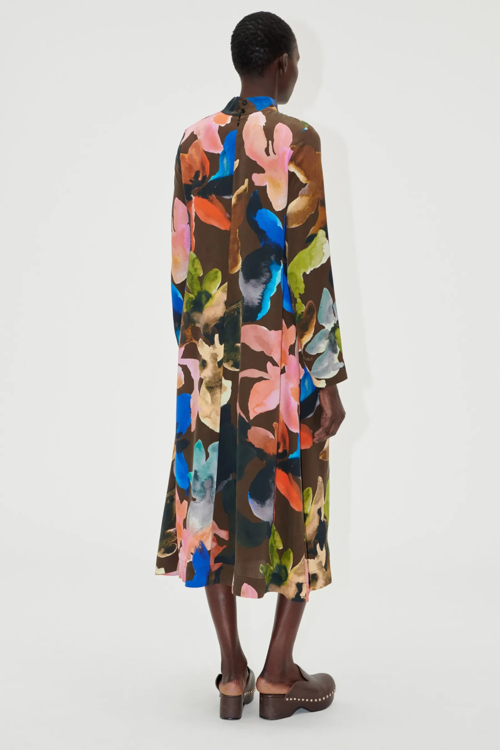 STINE GOYA Long Sleeve Midi Dress - Aquarelle Garden AquarelleGarden Outlet