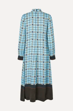 STINE GOYA Long Sleeve Midi Dress - Window Check WindowCheck Hot
