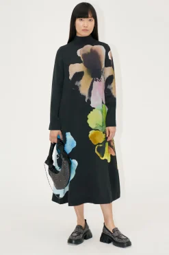 STINE GOYA Long Sleeve Midi Dress - Watercolor Bloom Maxi WatercolorBloomMaxi Outlet
