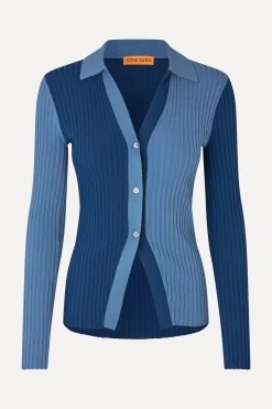 STINE GOYA Long Sleeve Polo - Blue Jean BlueJean Fashion