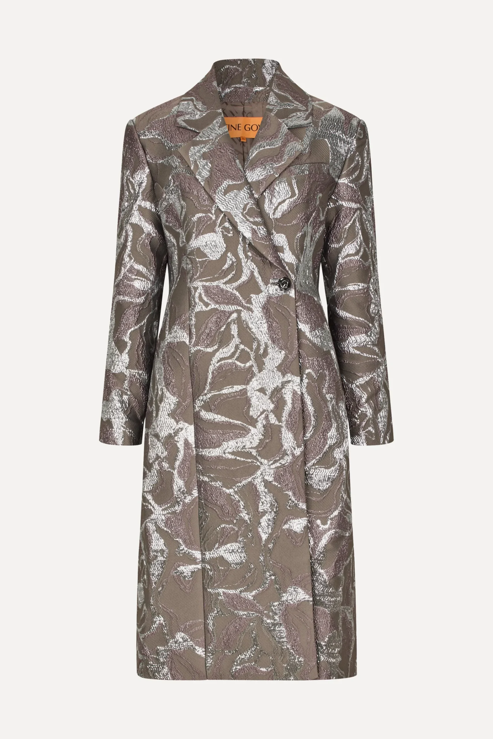 STINE GOYA Long Sleeve Straight Coat - Abstract Foliage AbstractFoliage Best