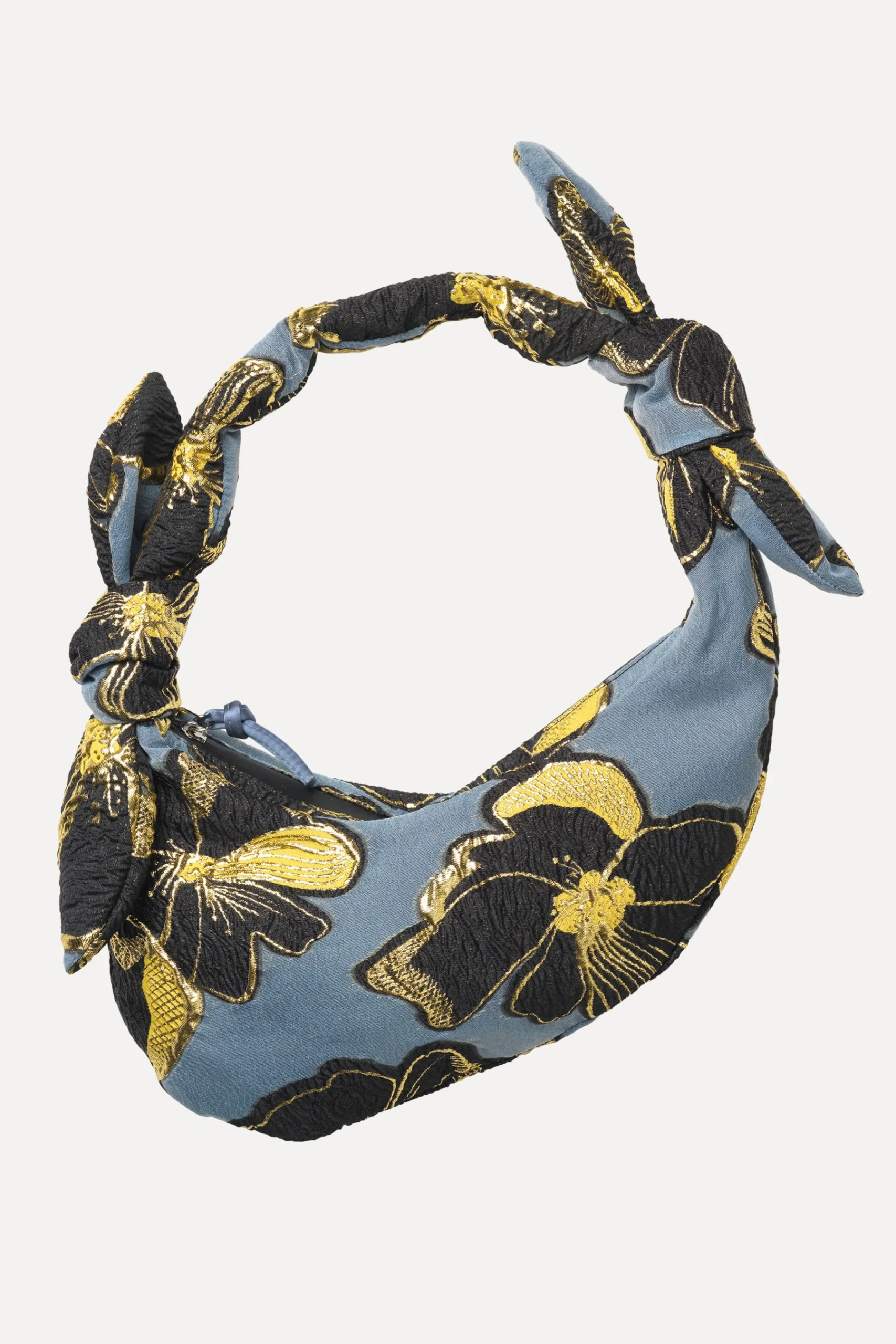 STINE GOYA Organza Jacquard Knotted Satchel - Blue Anemone Jacquard BlueAnemoneJacquard Outlet