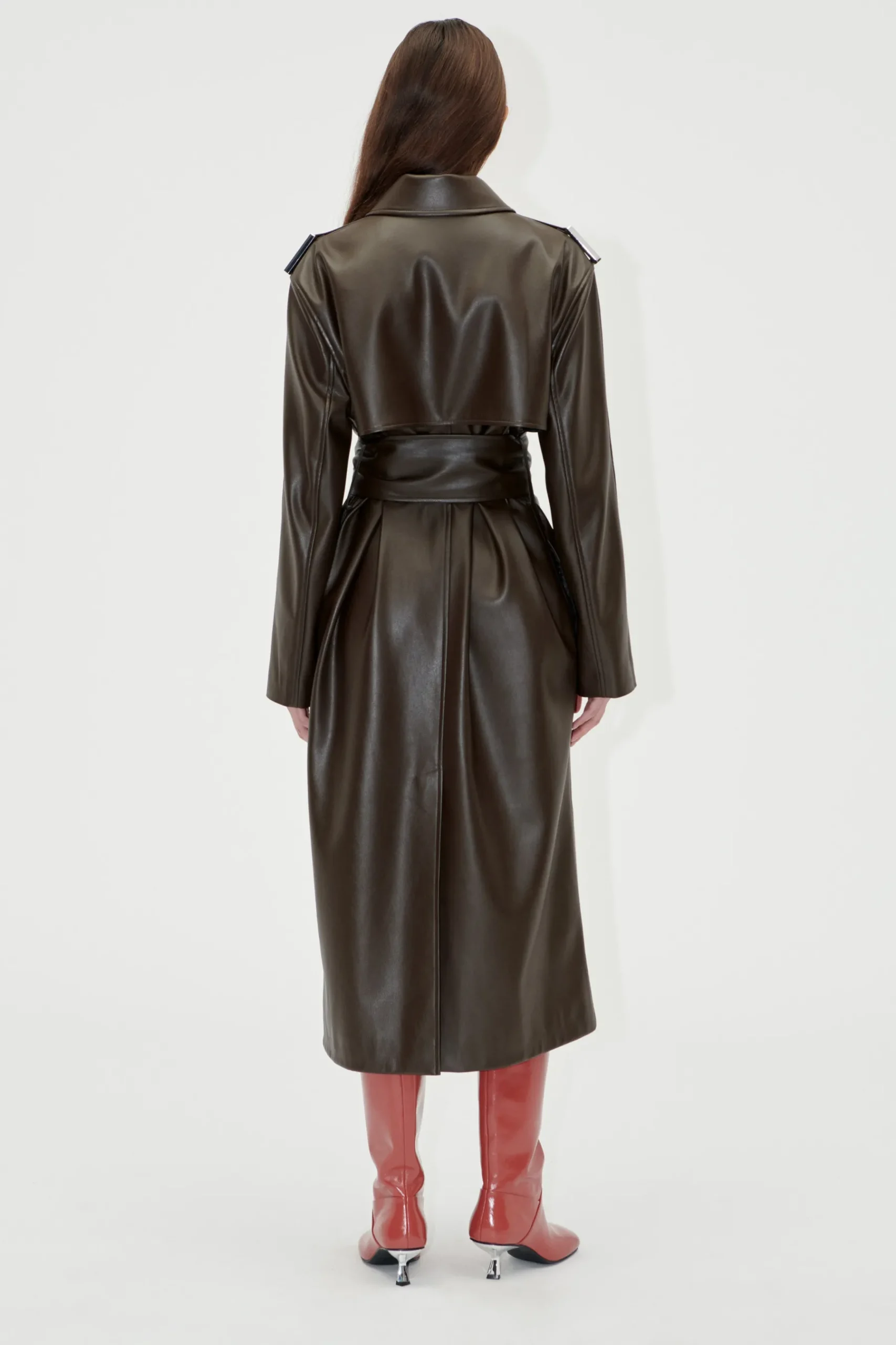 STINE GOYA Oversized Trenchcoat With Buckle Belt - Chocolate Discount